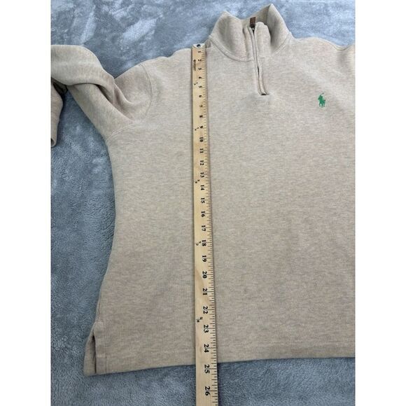 Polo Ralph Lauren 1/4 Zip Pullover Sweater Men's Size Large Beige - Picture 9 of 10